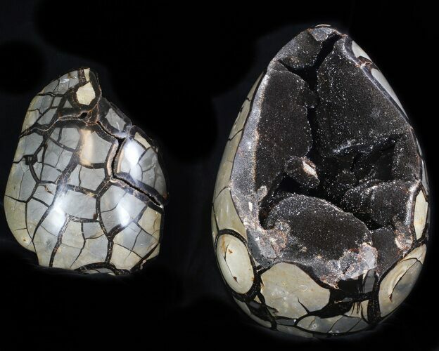 Septarian Dragon Egg Geode - Removable Piece #34526